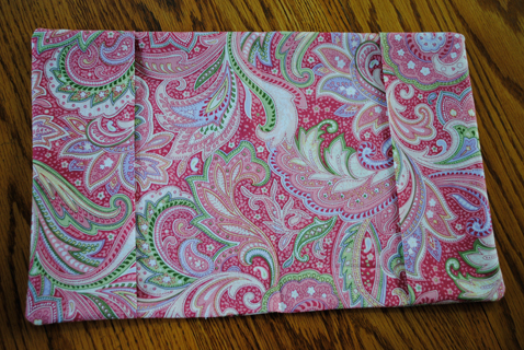 Embroidered notebook cover inside.