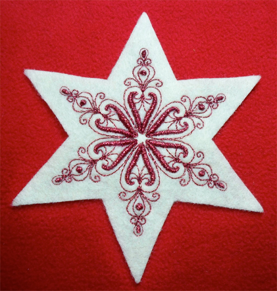 Metallic Snowflake Star Embroidery