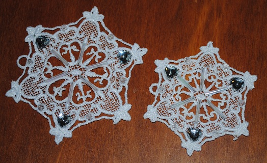 Decorated lace snowflake.