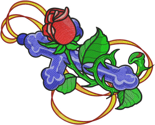 Tattoo Flower Crucifix