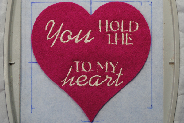 Free Key to My Heart Embroidery Design Valentine Project